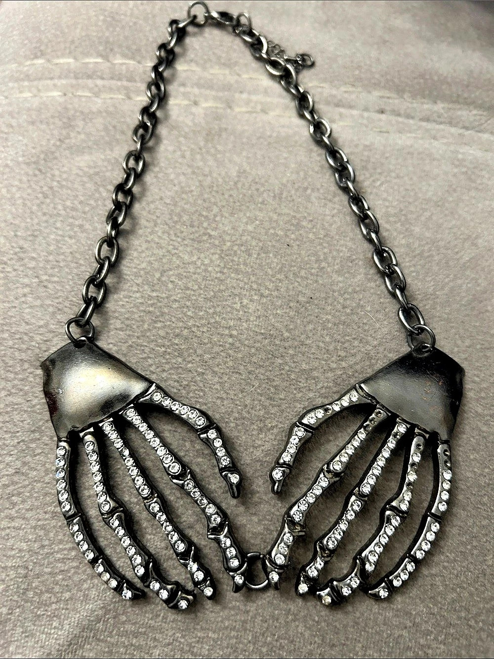 NWOT Rhinestone Octopus Necklace in Black & Silver